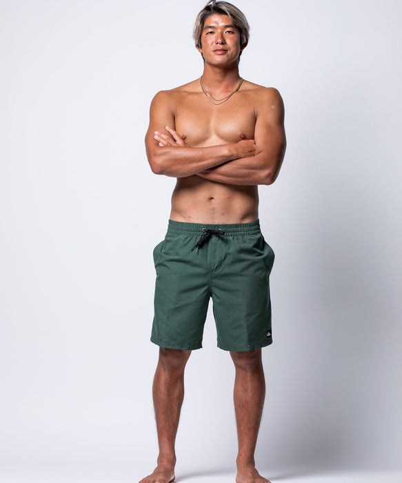QUIKSILVER メンズ EVERYDAY SOLID VOLLEY 19 ジャムボードショーツ 19インチ インナーショーツ付き (ウエストゴムタイプ) ノンストレッチ・撥水加工 【2026年春夏モデル】