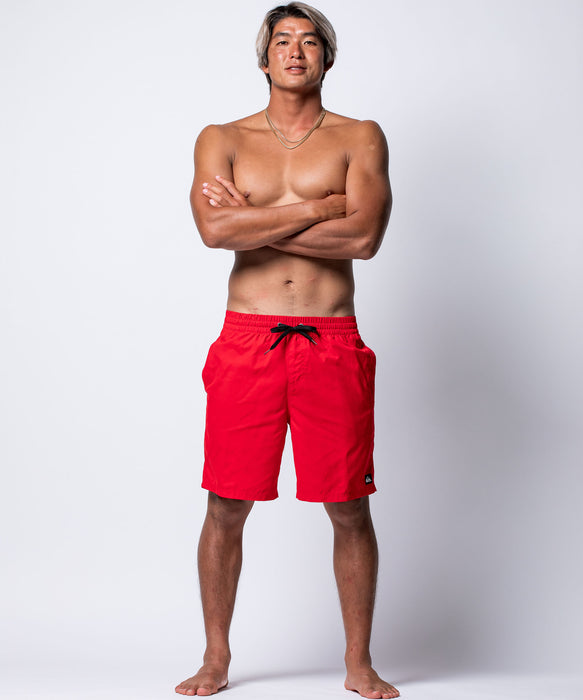 QUIKSILVER メンズ EVERYDAY SOLID VOLLEY 19 ジャムボードショーツ 19インチ インナーショーツ付き (ウエストゴムタイプ) ノンストレッチ・撥水加工 【2026年春夏モデル】