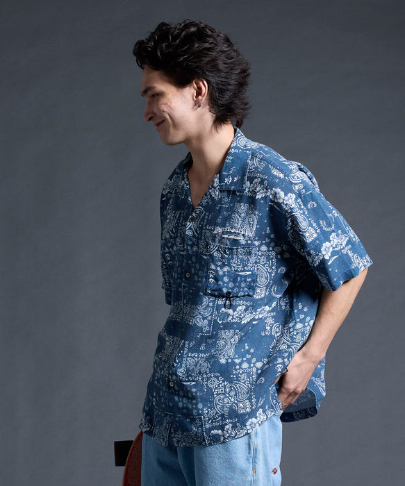 QUIKSILVER メンズ/ユニセックス MERCURY PAISLEY OPEN SHIRT 半袖