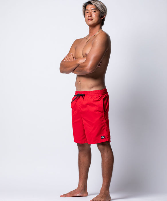 QUIKSILVER メンズ EVERYDAY SOLID VOLLEY 19 ジャムボードショーツ 19インチ インナーショーツ付き (ウエストゴムタイプ) ノンストレッチ・撥水加工 【2026年春夏モデル】