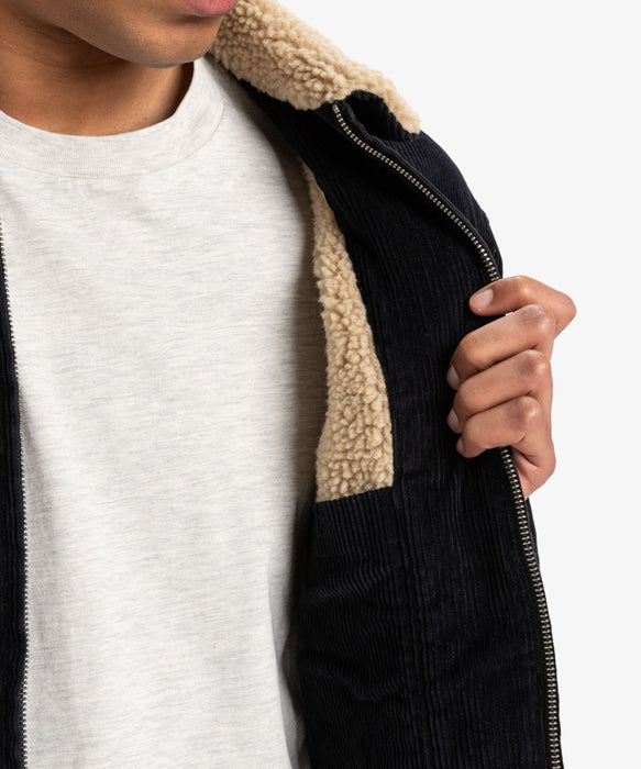 【OUTLET】Quiksilver メンズ DNA SHERPA HARRINGTON JACKET ボアライニングジャケット レギュラーフィット