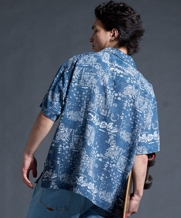 QUIKSILVER メンズ/ユニセックス MERCURY PAISLEY OPEN SHIRT 半袖シャツ オープンカラー<MERCURY COLLECTION>【2026年夏モデル】