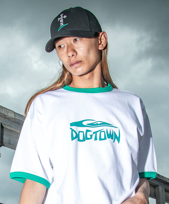 <QUIKSILVER X DOGTOWN> メンズ DTQS PG HORRORSCRIPT RINGER ST 半袖コットンTシャツ ルーズフィット【2026年夏モデル】