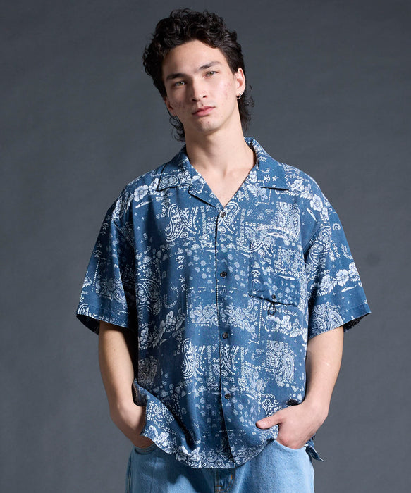 QUIKSILVER メンズ/ユニセックス MERCURY PAISLEY OPEN SHIRT 半袖シャツ オープンカラー<MERCURY COLLECTION>【2026年夏モデル】