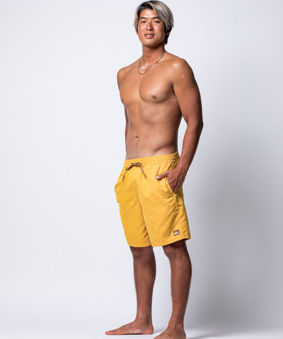 QUIKSILVER メンズ EVERYDAY SOLID VOLLEY 19 ジャムボードショーツ 19インチ インナーショーツ付き (ウエストゴムタイプ) ノンストレッチ・撥水加工 【2026年春夏モデル】