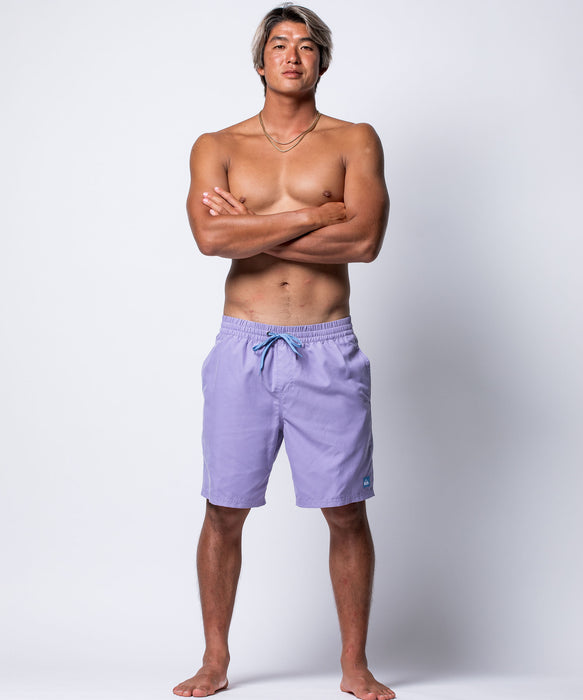 QUIKSILVER メンズ EVERYDAY SOLID VOLLEY 19 ジャムボードショーツ 19インチ インナーショーツ付き (ウエストゴムタイプ) ノンストレッチ・撥水加工 【2026年春夏モデル】