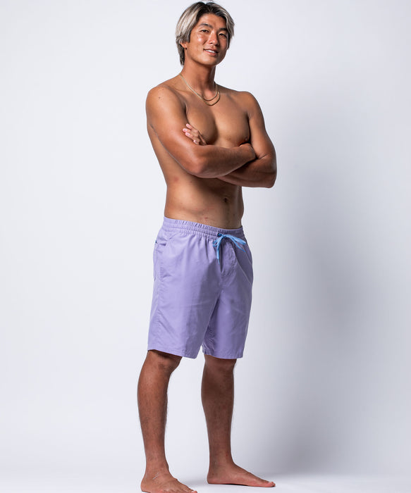 QUIKSILVER メンズ EVERYDAY SOLID VOLLEY 19 ジャムボードショーツ 19インチ インナーショーツ付き (ウエストゴムタイプ) ノンストレッチ・撥水加工 【2026年春夏モデル】