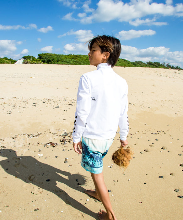 QUIKSILVER ユース CHECKER ZIP YOUTH ジップラッシュガード UPF50+ 接触冷感 速乾 【2026年春夏モデル】