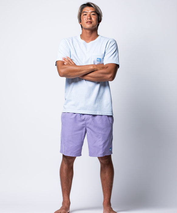 QUIKSILVER メンズ EVERYDAY SOLID VOLLEY 19 ジャムボードショーツ 19インチ インナーショーツ付き (ウエストゴムタイプ) ノンストレッチ・撥水加工 【2026年春夏モデル】