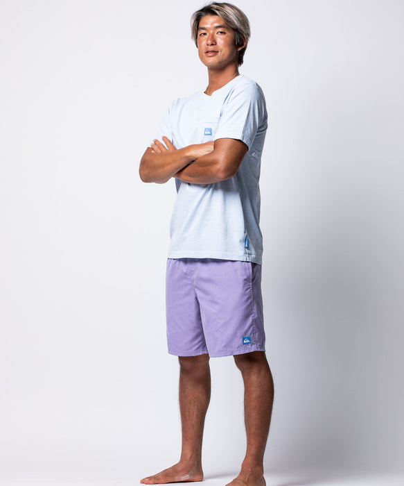 QUIKSILVER メンズ EVERYDAY SOLID VOLLEY 19 ジャムボードショーツ 19インチ インナーショーツ付き (ウエストゴムタイプ) ノンストレッチ・撥水加工 【2026年春夏モデル】