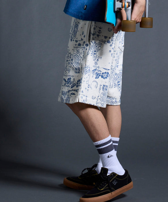QUIKSILVER メンズ/ユニセックス MERCURY PAISLEY BAGGY SWEAT SHORTS ショートパンツ ペイズリー柄 フリース生地<MERCURY COLLECTION>【2026年夏モデル】