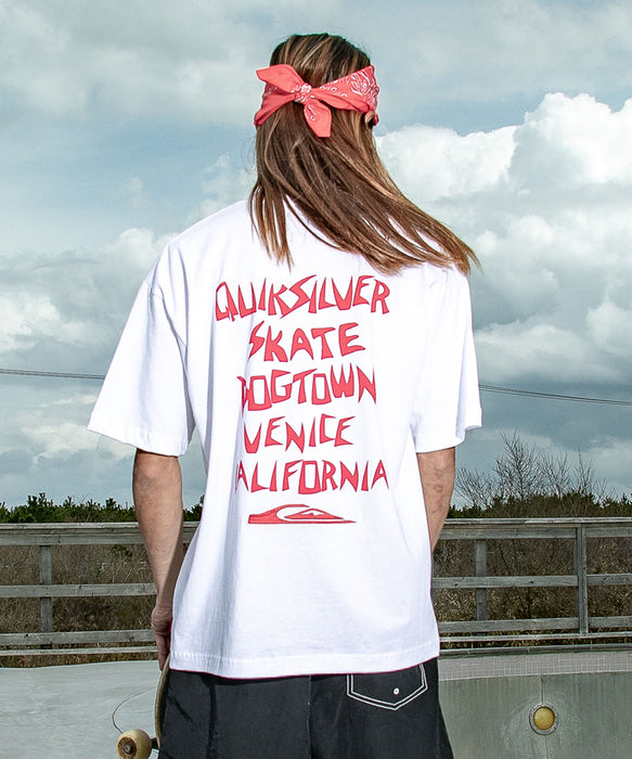 メンズ DTQS PG LETTER PRINT ST 半袖コットンTシャツ バックロゴ