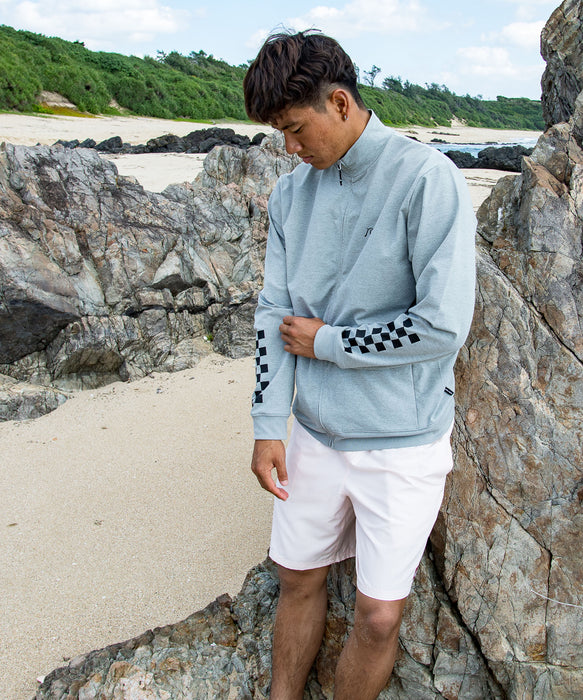 QUIKSILVER メンズ CHECKER ZIP 長袖ラッシュガード UPF50+ 接触冷感 速乾 【2026年春夏モデル】