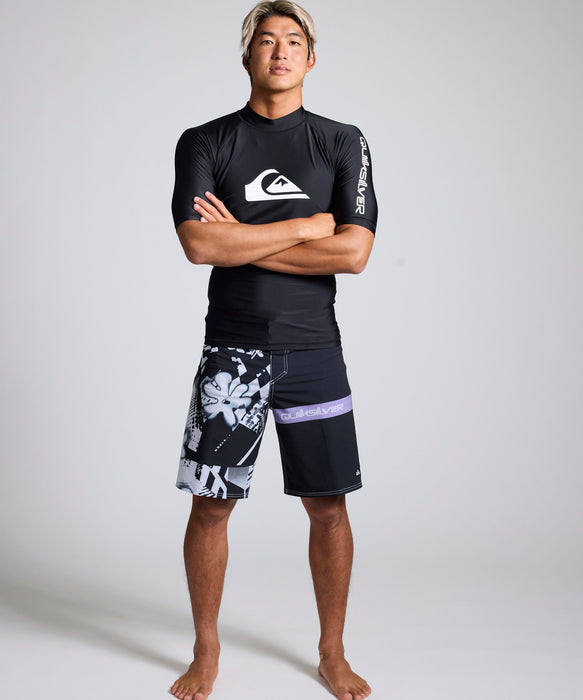QUIKSILVER メンズ ALL TIME SR ハイネック半袖ラッシュガード 速乾 UPF50+ ストレッチ【2026年春夏モデル】