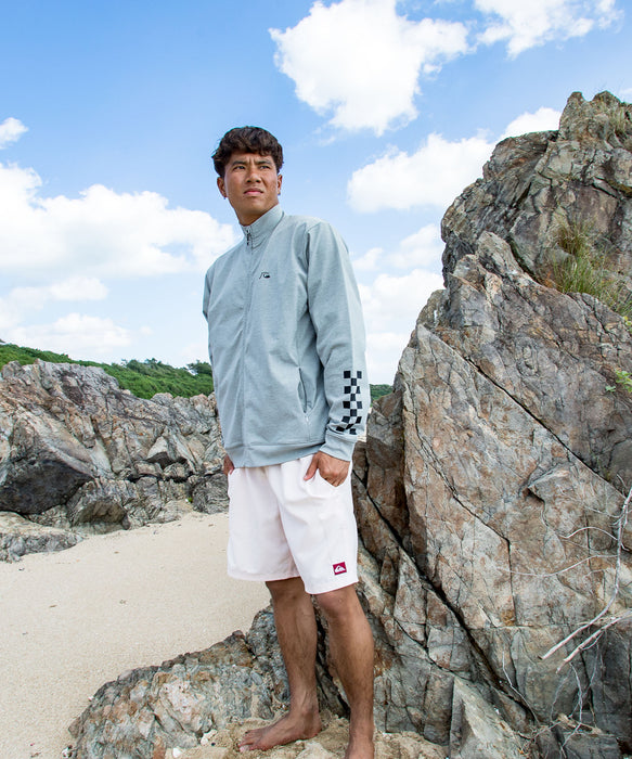 QUIKSILVER メンズ CHECKER ZIP 長袖ラッシュガード UPF50+ 接触冷感 速乾 【2026年春夏モデル】