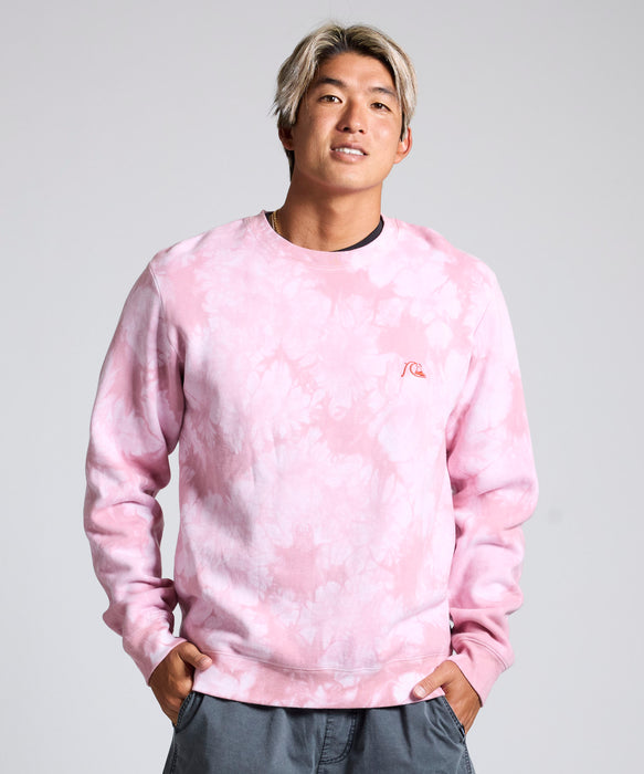 QUIKSILVER メンズ BUBBLE SWEAT CREW 長袖スウェット 特殊裏起毛 軽量速乾フリース トレーナー バブルロゴ  【2026年春夏モデル】
