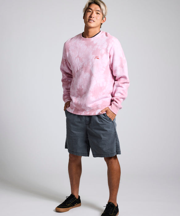 QUIKSILVER メンズ BUBBLE SWEAT CREW 長袖スウェット 特殊裏起毛 軽量速乾フリース トレーナー バブルロゴ  【2026年春夏モデル】