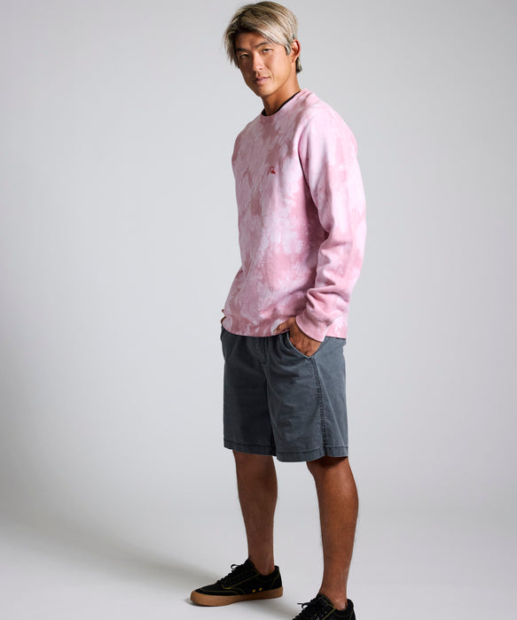 QUIKSILVER メンズ BUBBLE SWEAT CREW 長袖スウェット 特殊裏起毛 軽量速乾フリース トレーナー バブルロゴ  【2026年春夏モデル】