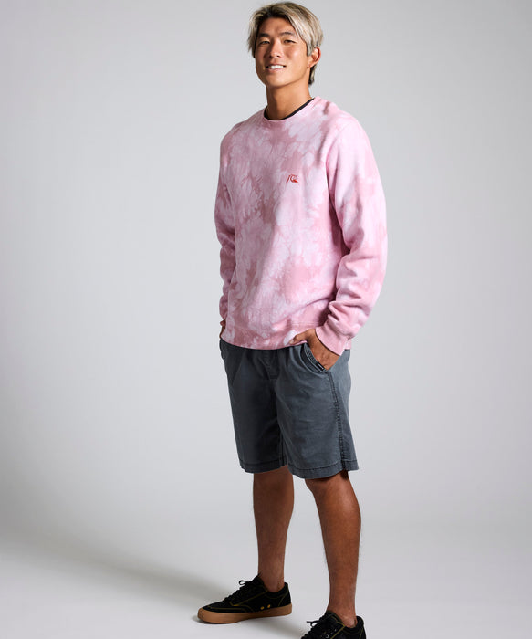 QUIKSILVER メンズ BUBBLE SWEAT CREW 長袖スウェット 特殊裏起毛 軽量速乾フリース トレーナー バブルロゴ  【2026年春夏モデル】