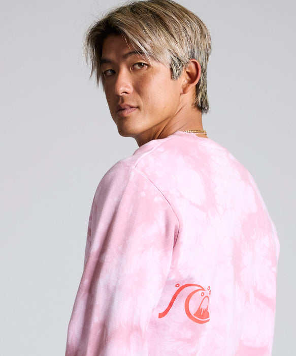 QUIKSILVER メンズ BUBBLE SWEAT CREW 長袖スウェット 特殊裏起毛 軽量速乾フリース トレーナー バブルロゴ  【2026年春夏モデル】