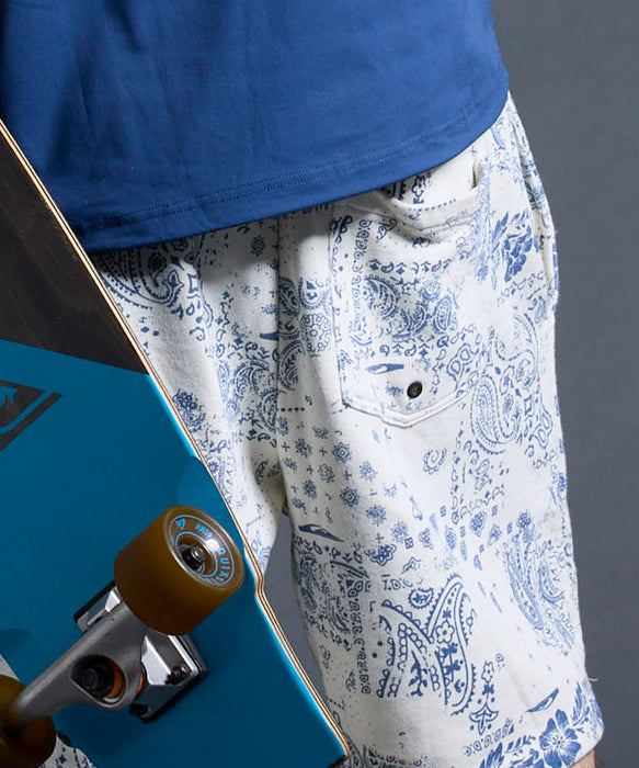 QUIKSILVER メンズ/ユニセックス MERCURY PAISLEY BAGGY SWEAT SHORTS ショートパンツ ペイズリー柄 フリース生地<MERCURY COLLECTION>【2026年夏モデル】