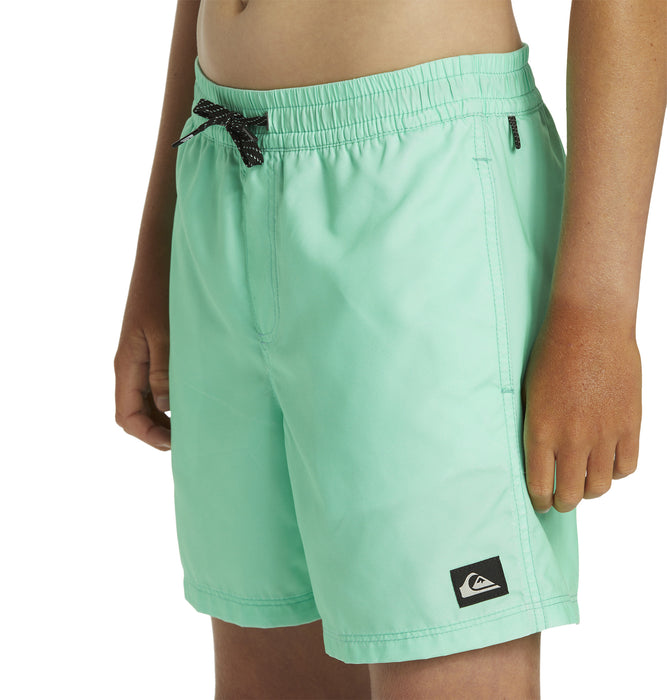 【OUTLET】QUIKSILVER ユース EVERYDAY SOLID VOLLE ジャムボードショーツ ノンストレッチ 14インチ インナーショーツ付き (ウエストゴムタイプ)<EVERYDAY COLLECTION>