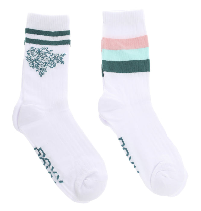 【直営店限定】Roxy 2PK ソックス RX CREW SOCKS A