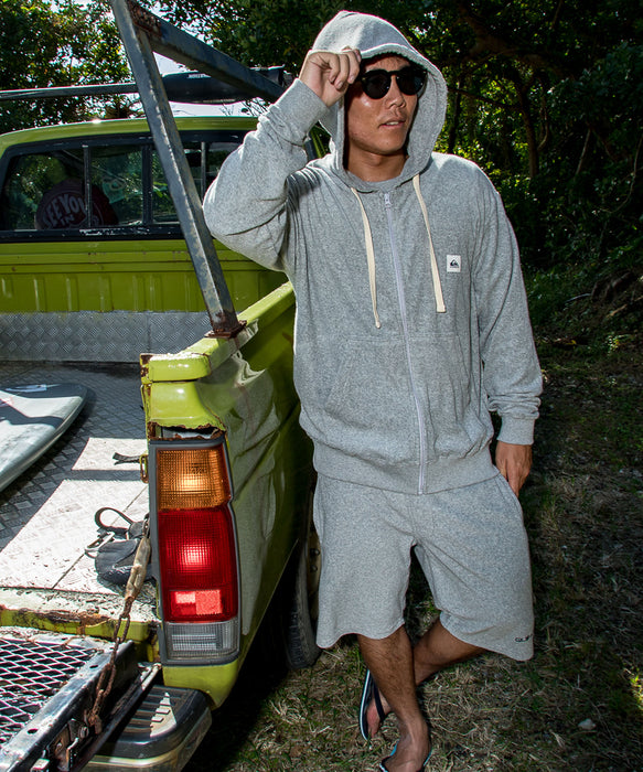 QUIKSILVER メンズ PG PILE WASH ZIP HOODIE 長袖パーカー パイル地