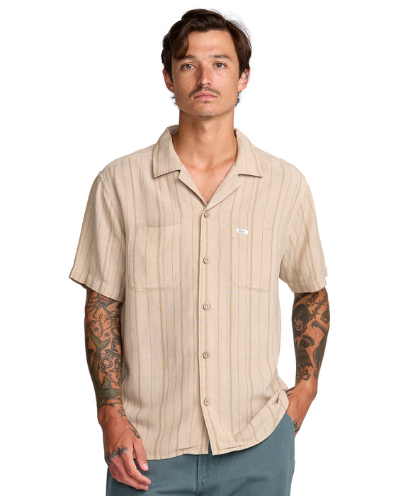 RVCA メンズ EXOTICA STRIPE SS 半袖シャツ 【2026年春夏モデル】