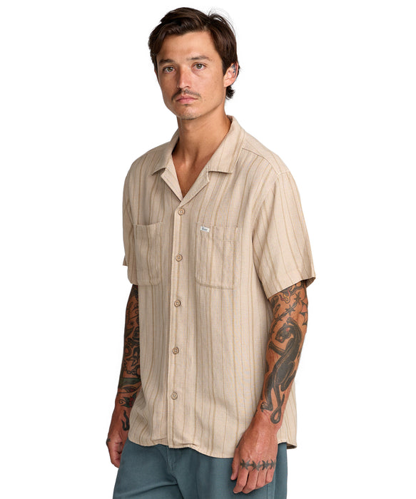 RVCA メンズ EXOTICA STRIPE SS 半袖シャツ 【2026年春夏モデル】