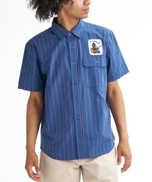 RVCA メンズ TJP DAYSHIFT STRIPE SS 半袖シャツ 【2026年春夏モデル】