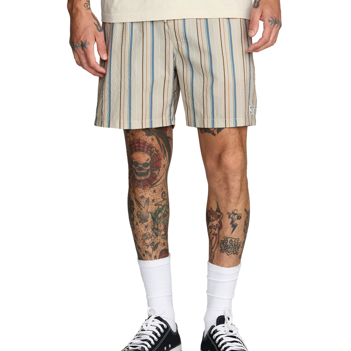 OUTLET】RVCA メンズ EXOTICA SEERSUCKER ELASTIC 17 ボードショーツ