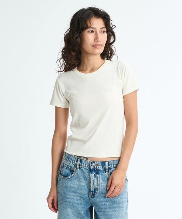 RVCA ウィメンズ EMSCRIPT CROPPED SS BABY TEE Tシャツ 【2026年春夏モデル】