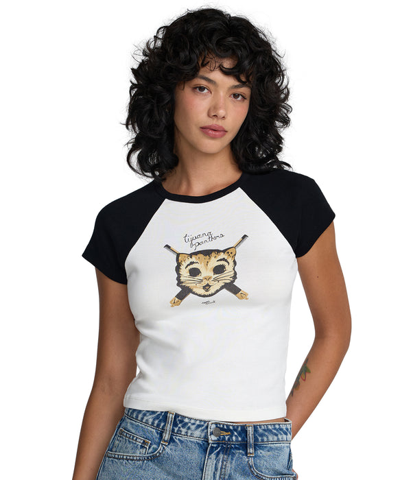 【直営店限定】RVCA ウィメンズ TIJUANA PANTHERS RAGLAN Tシャツ 【2026年春夏モデル】