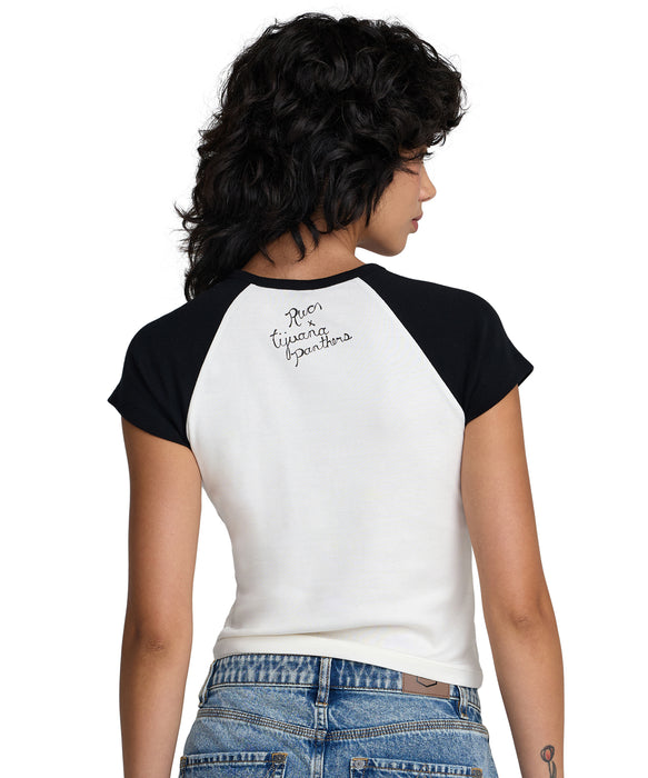 【直営店限定】RVCA ウィメンズ TIJUANA PANTHERS RAGLAN Tシャツ 【2026年春夏モデル】