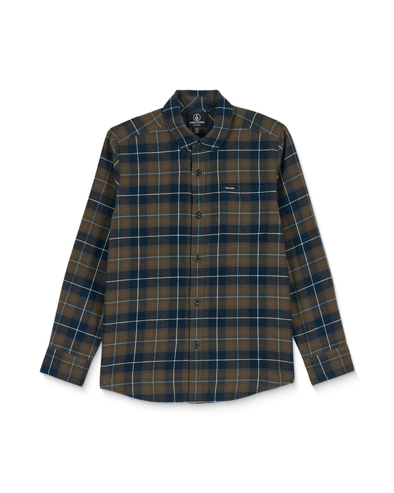 【OUTLET】VOLCOM キッズ CADEN PLAID LS ロングスリーブシャツ