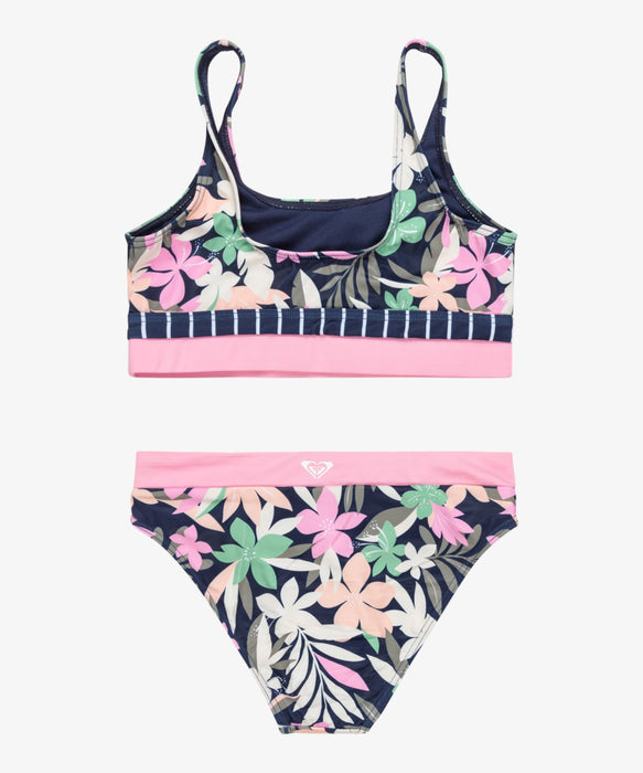 【OUTLET】Roxy ILACABO ACTIVE TANK TOP SET キッズ 子供用 水着 ビキニセット 花柄