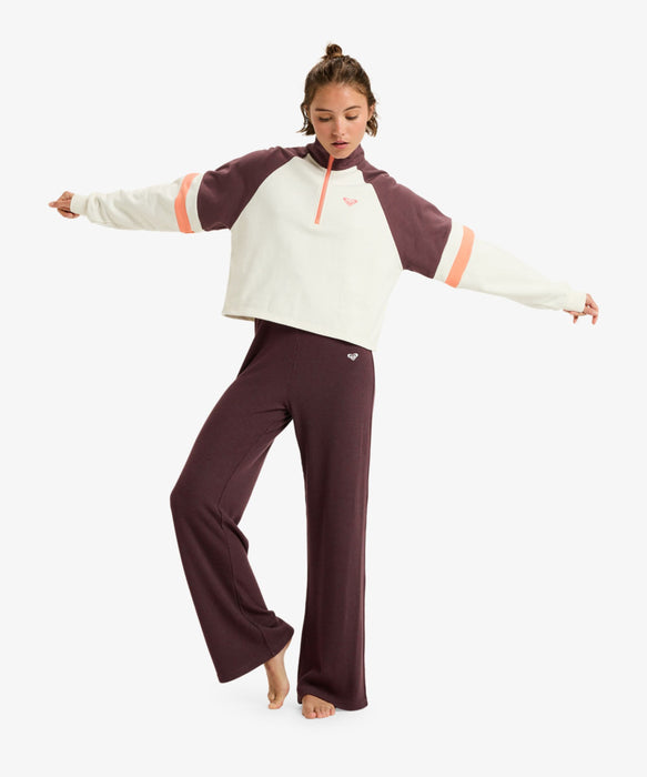 【OUTLET】Roxy Fitness ESSENTIAL ENERGY BOXY HALF ZIP ウィメンズ フィットネス ハーフジップ ラグランスリーブ ミニ裏毛  <25FWグローバル展開アイテム>