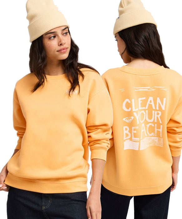 【網路商店・直營店限定】ROXY SURF STOKED CREW BRUSHED VINT 刷毛長袖大學T 【2026年秋冬款】