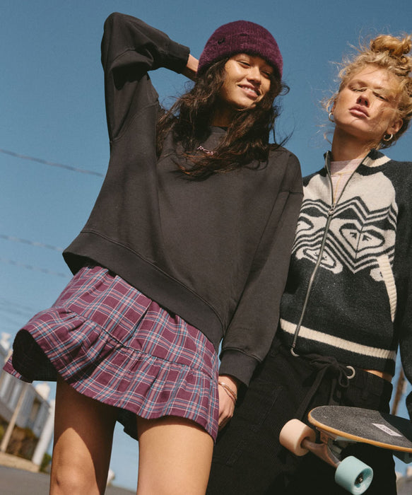 ROXY REMIX REBEL MINI SKIRT チェック柄ティアードミニスカート 【2026年秋冬モデル】