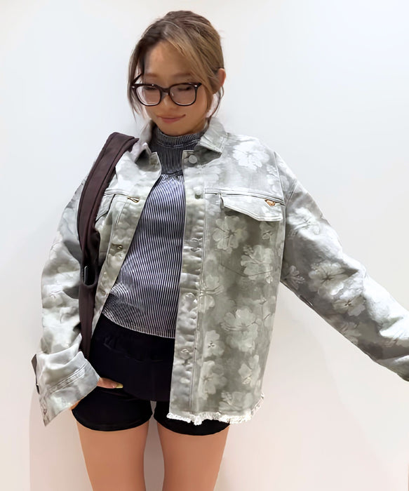 ROXY NO TRAINING NO FLOWERS ROXY ハイビスカス柄 ロングスリーブシャツ ジャケット レディース  【2026年秋冬モデル】