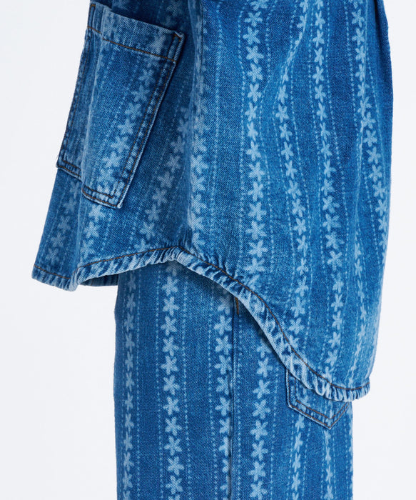 ROXY KICK BACK WASH DENIM 花柄デニムシャツ 長袖 【2026年秋冬モデル】