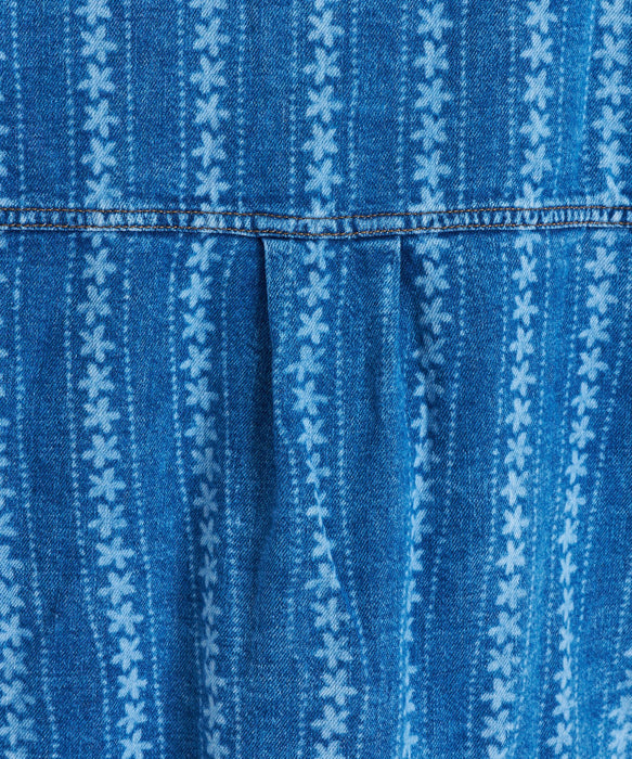 ROXY KICK BACK WASH DENIM 花柄デニムシャツ 長袖 【2026年秋冬モデル】