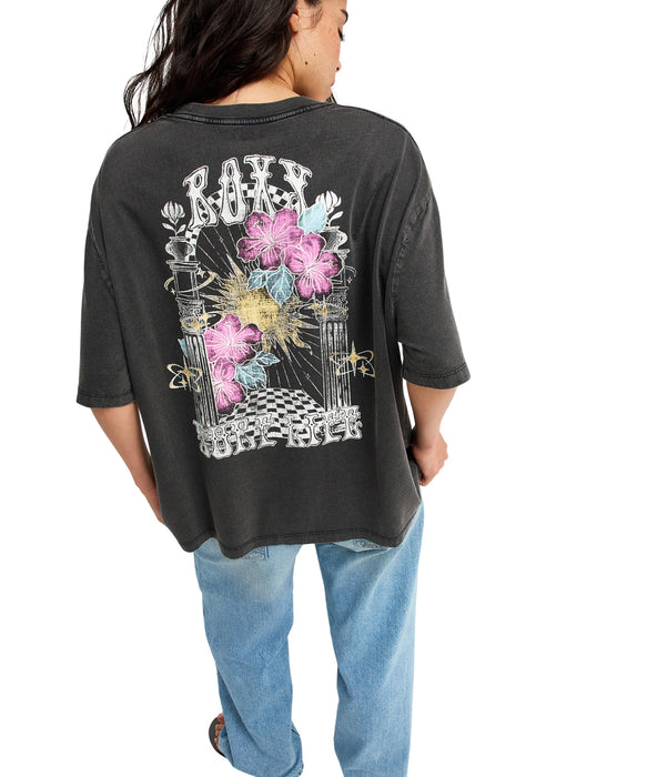 ROXY TALLOVERSIZE WASHED ウォッシュ加工 Tシャツ 半袖 【2026年秋冬モデル】
