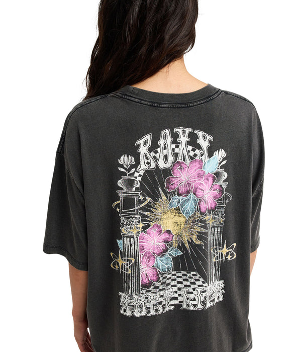 ROXY TALLOVERSIZE WASHED ウォッシュ加工 Tシャツ 半袖 【2026年秋冬モデル】