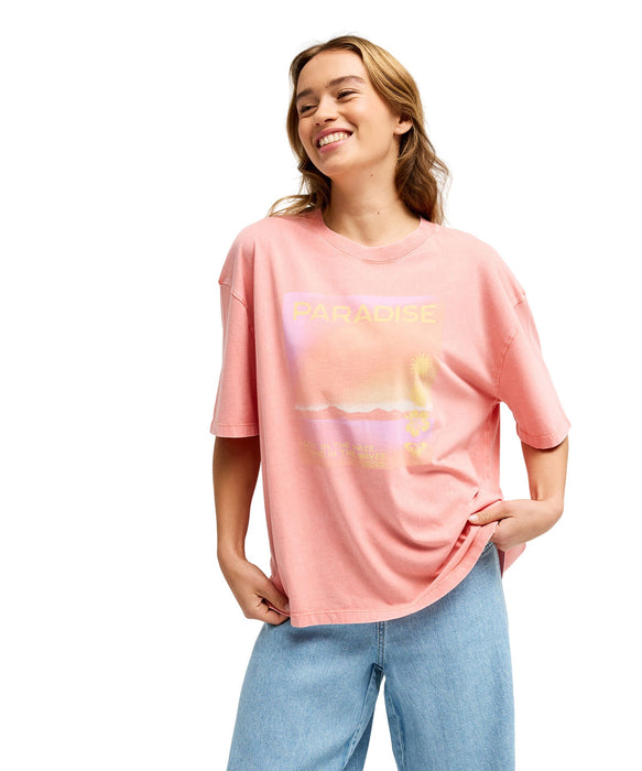 ROXY TALLOVERSIZE WASHED ウォッシュ加工 Tシャツ 半袖 【2026年秋冬モデル】