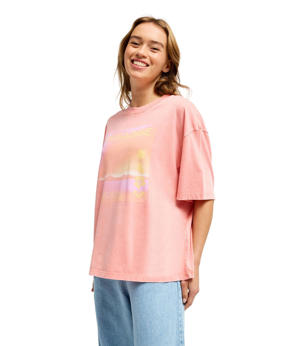 ROXY TALLOVERSIZE WASHED ウォッシュ加工 Tシャツ 半袖 【2026年秋冬モデル】