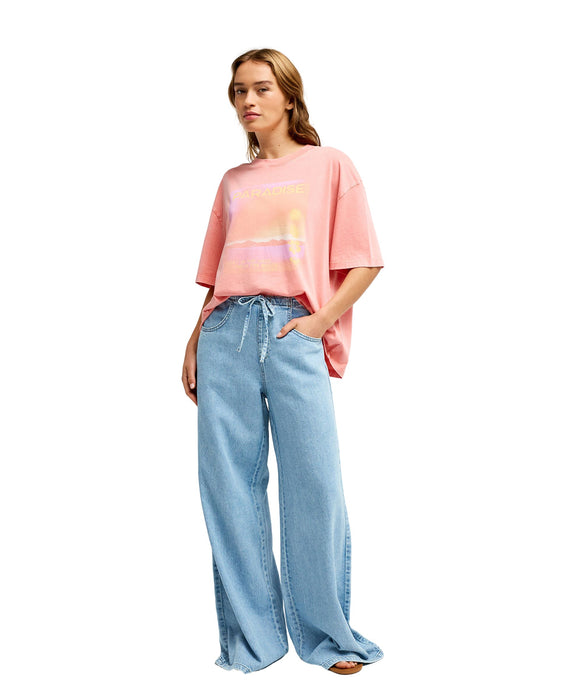 ROXY TALLOVERSIZE WASHED ウォッシュ加工 Tシャツ 半袖 【2026年秋冬モデル】