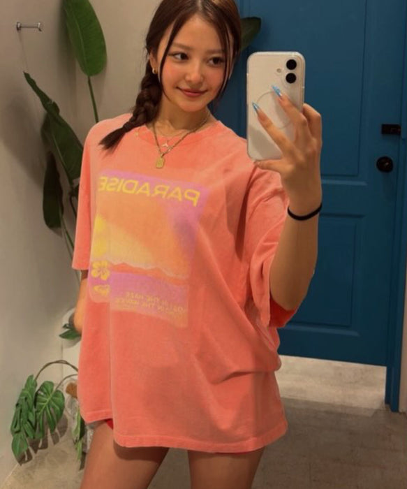 ROXY TALLOVERSIZE WASHED ウォッシュ加工 Tシャツ 半袖 【2026年秋冬モデル】