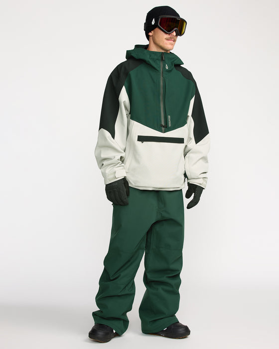 【貴重】VOLCOM ウェア　上下セット　グリーン ブラック VOLCOM メンズ BRIGHTON PULLOVER スノージャケット